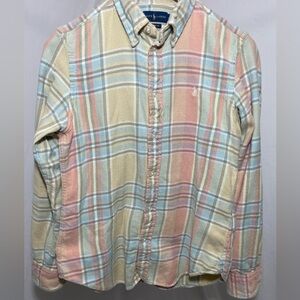 Women’s Ralph Lauren Plaid Classic Fit Medium Button Down Shirt